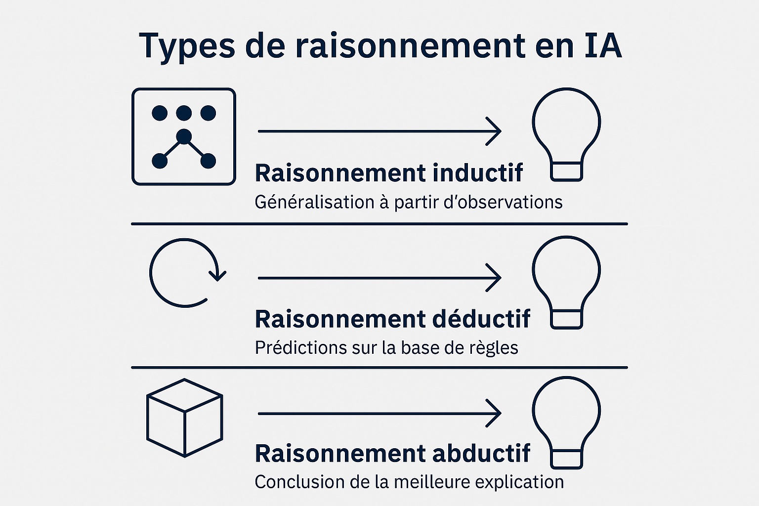 Visualisation sur 3 types d'inférence